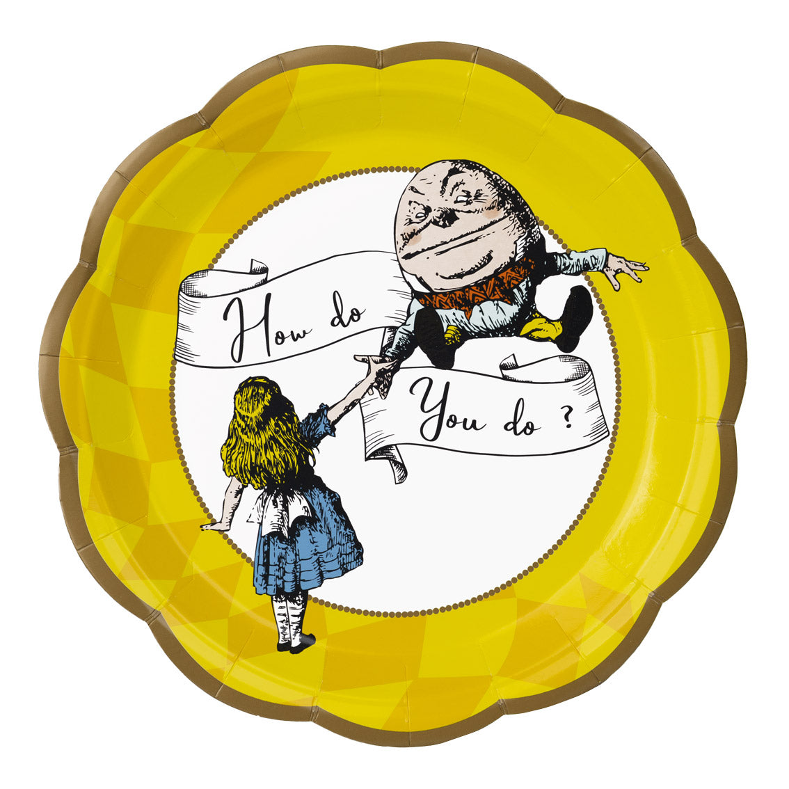 Talking Tables Alice in Wonderland Bright Blue Scalloped Paper Plates 23cm Pack of 12