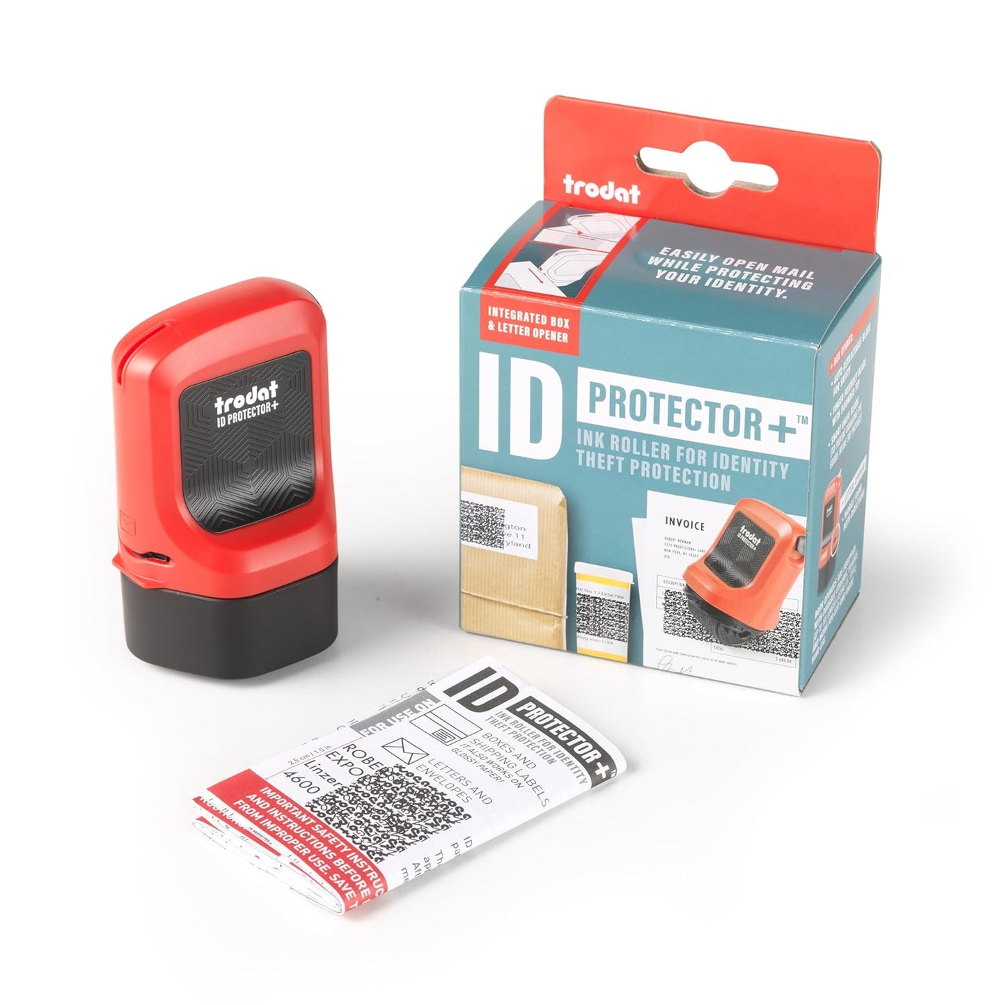 Trodat ID Protector+ Ink Roller with Integrated Box & Letter Opener (3-in-1)