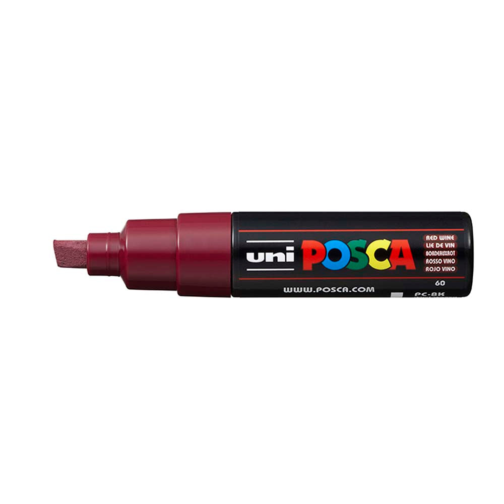 Uni Posca Paint Marker Bold Chisel Tip 8.0mm PC-8K Red Wine