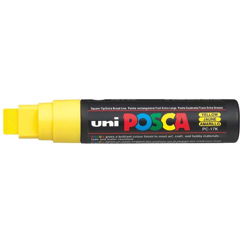 Uni Posca Paint Marker Extra-Broad Chisel Tip 15.0mm PC-17K Yellow