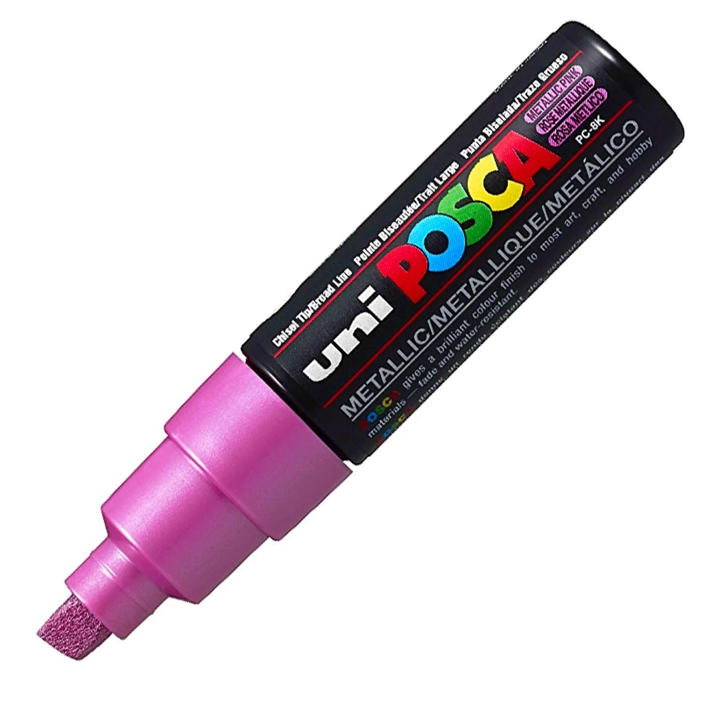 Uni Posca Paint Marker Bold Chisel Tip 8.0mm PC-8K Metallic Pink