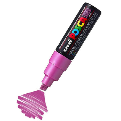 Uni Posca Paint Marker Bold Chisel Tip 8.0mm PC-8K Metallic Pink