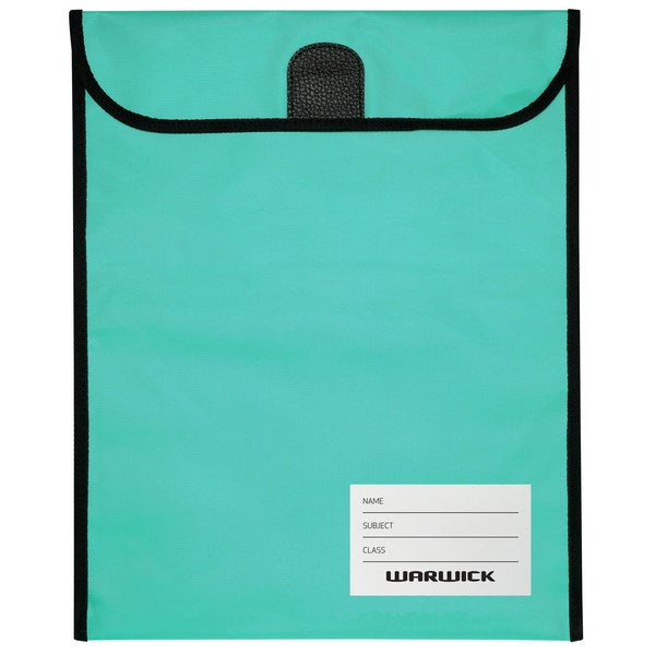Warwick Homework Book Bag Hook & Loop XL 45x36cm Aqua