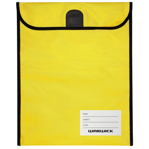 Warwick Homework Book Bag Hook & Loop XL 45x36cm Yellow