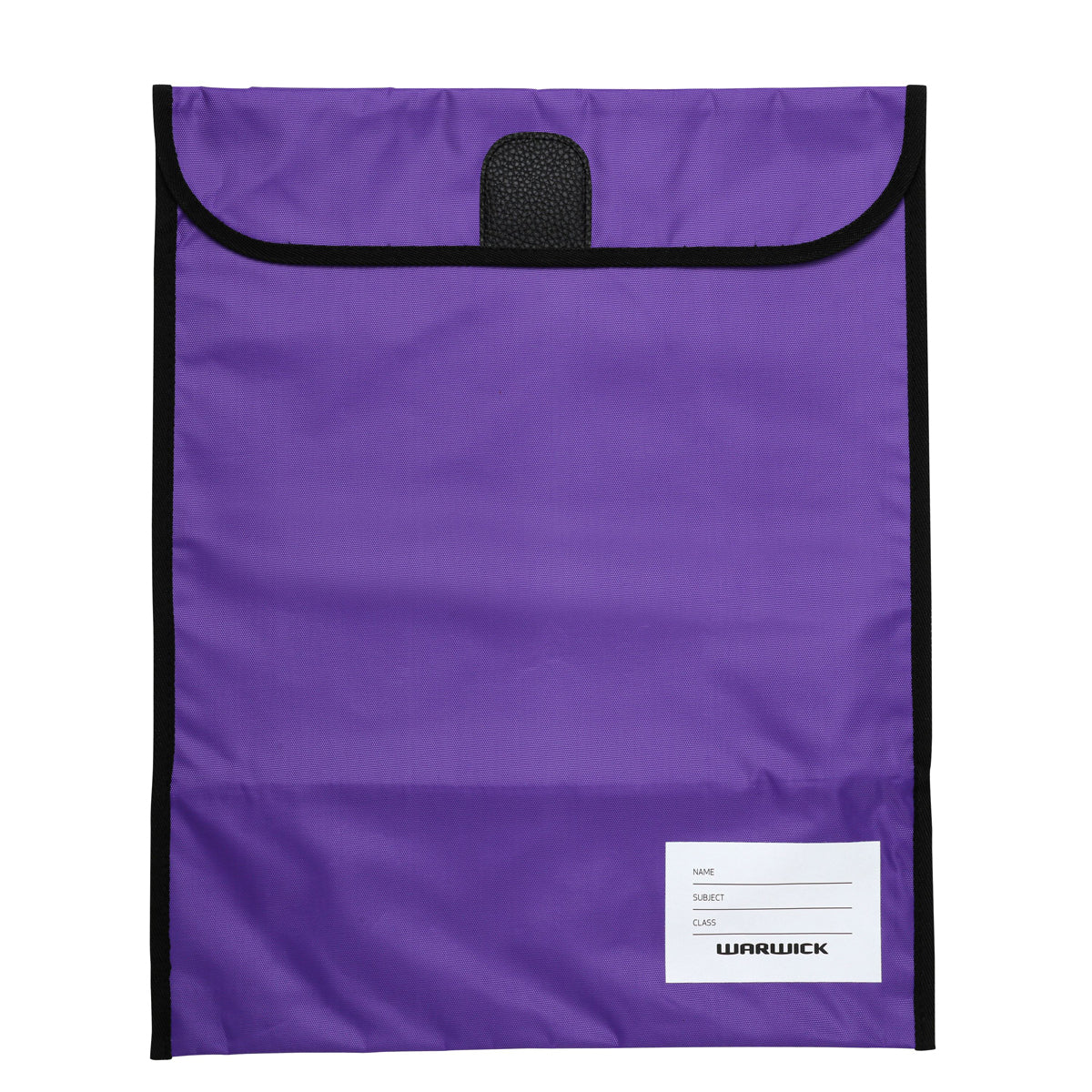 Warwick Homework Book Bag Zipped Pocket Large 29 x 36cm Purple
