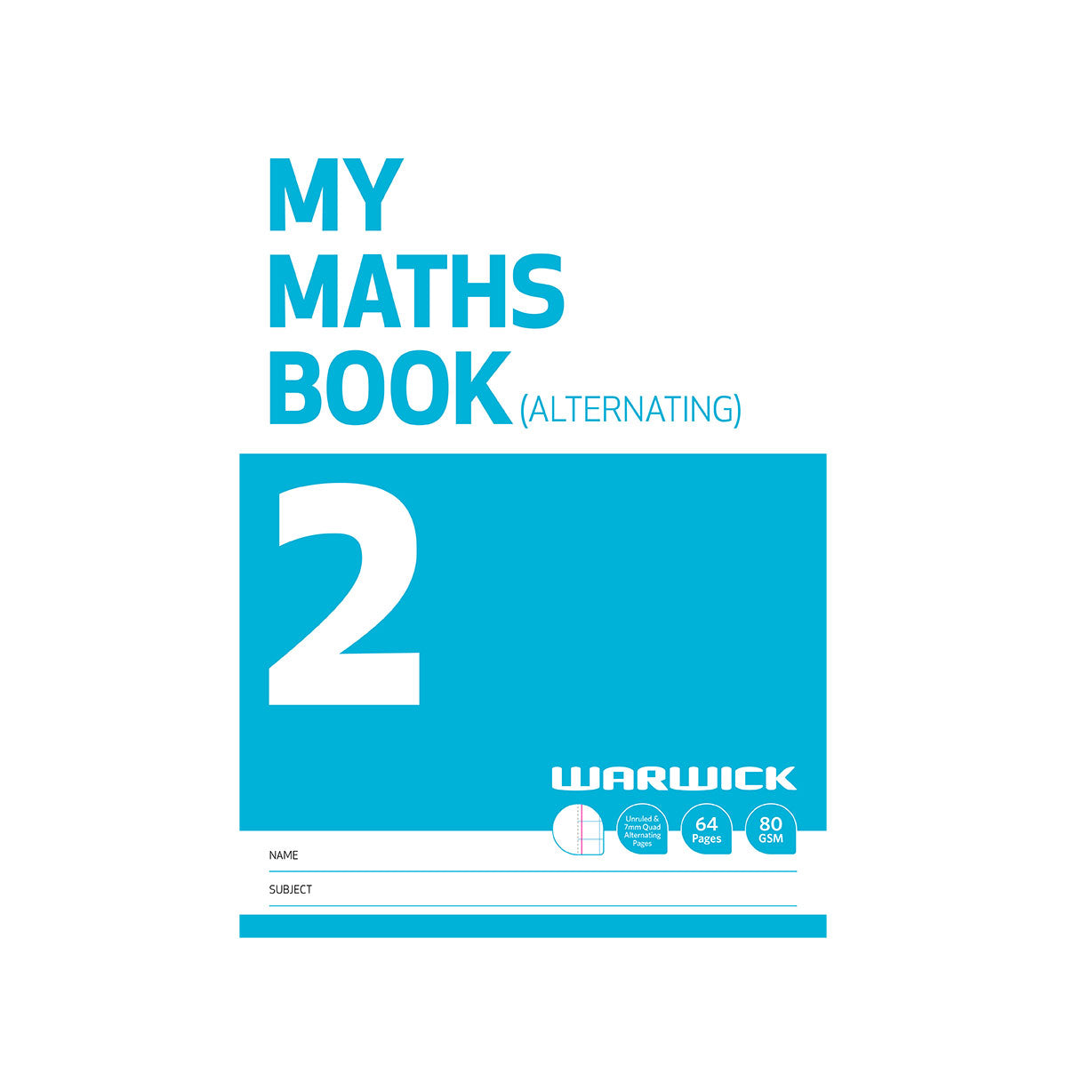 Warwick My Maths Book 2 Quad 7mm Alternating Ruled Unruled 64 Pages warwick-my-maths-book-2-quad-7mm-alternating-ruled-unruled-64-pages
