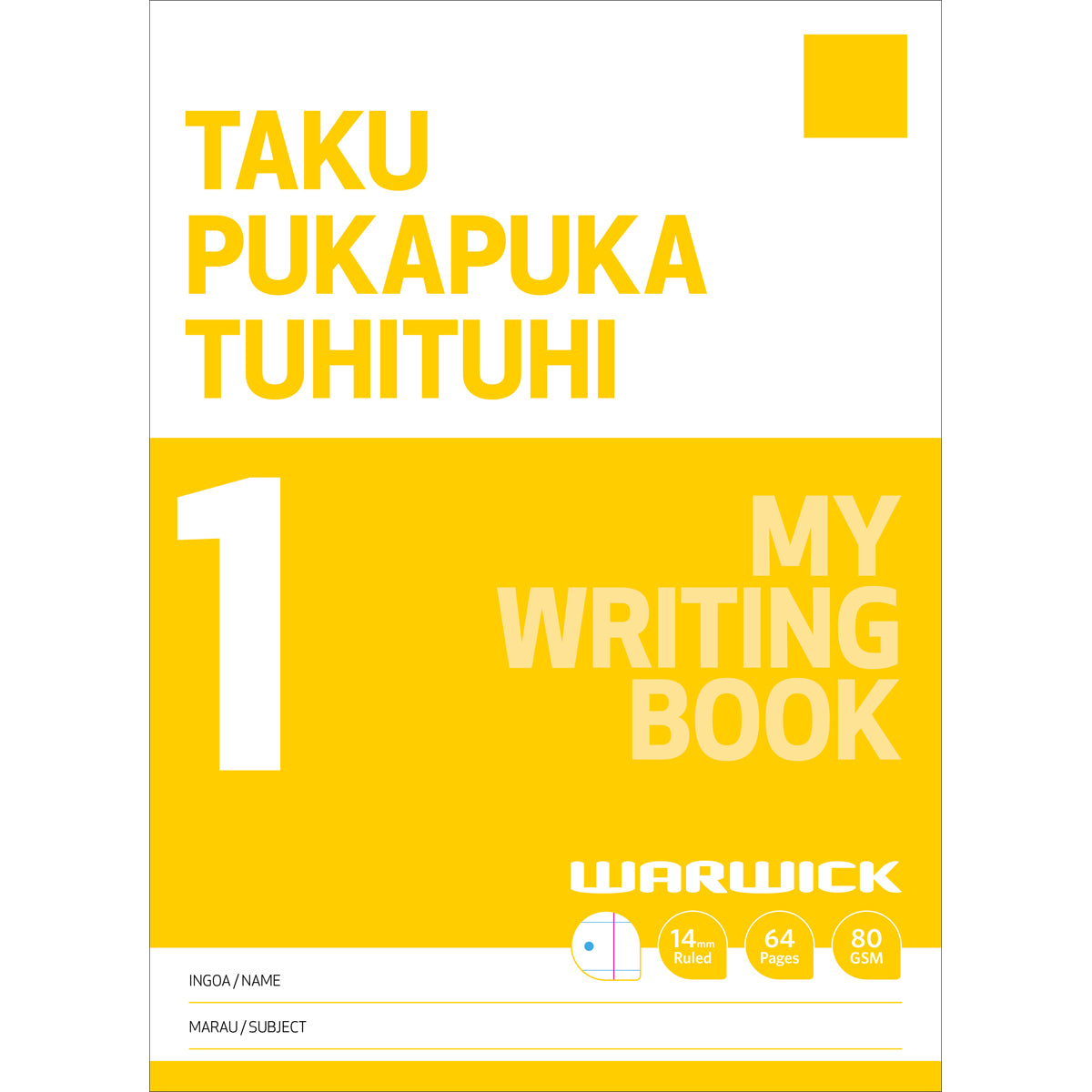 Warwick My Writing Book 1 - 1/3 Blank & 2/3rd Ruled 14mm 64 Pages