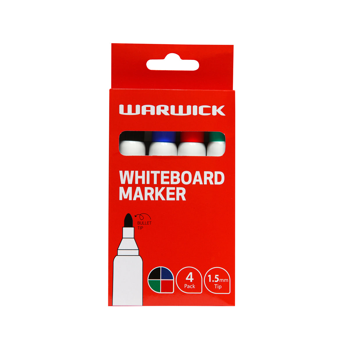 Warwick Whiteboard Marker Bullet Tip Pack of 4