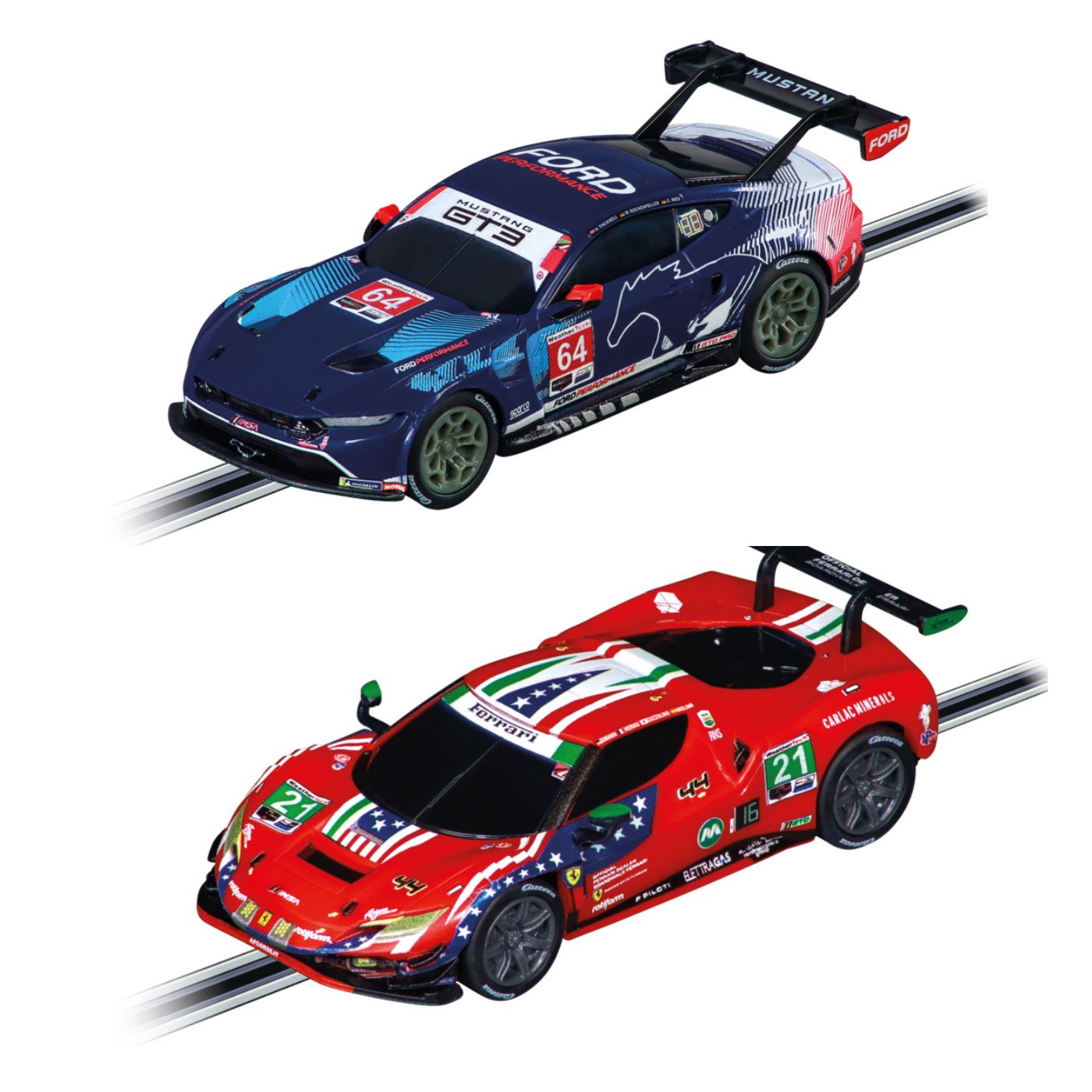 Carrera GO!!! Set GT Powerplay – 4.9m Track with Ford Mustang GT3 & Ferrari 296 GT3