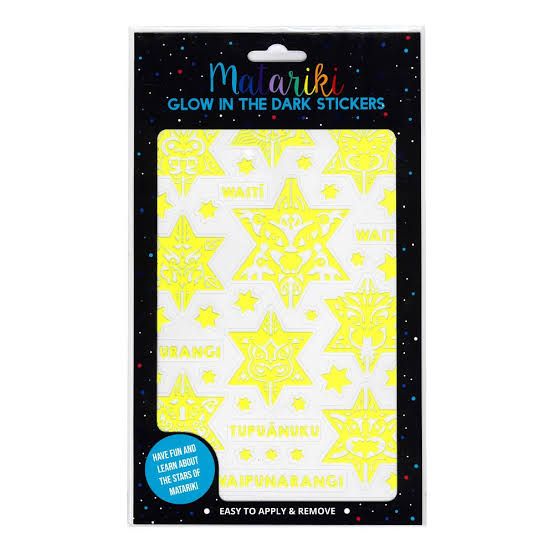NZ Matariki glow in the dark star stickers featuring 9 unique Matariki star designs for educational classroom decoration