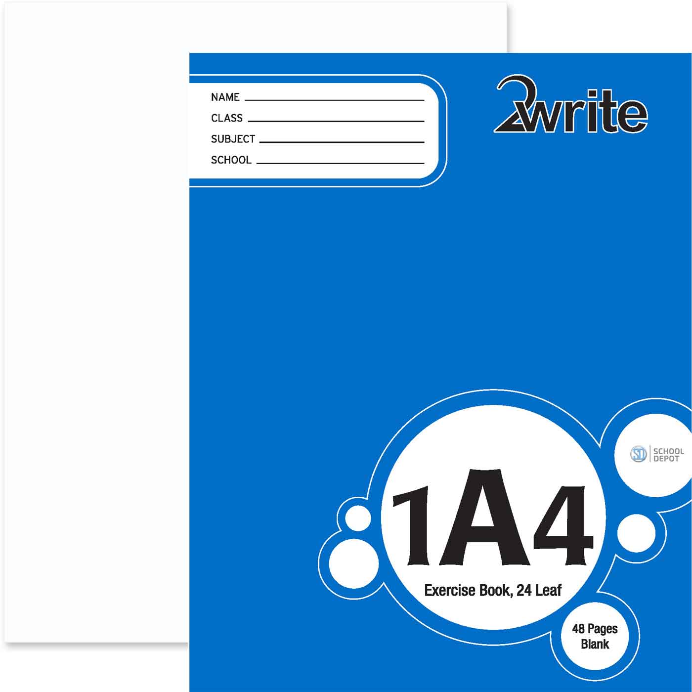 2Write 1A4 Exercise Book 24 Leaf Unruled