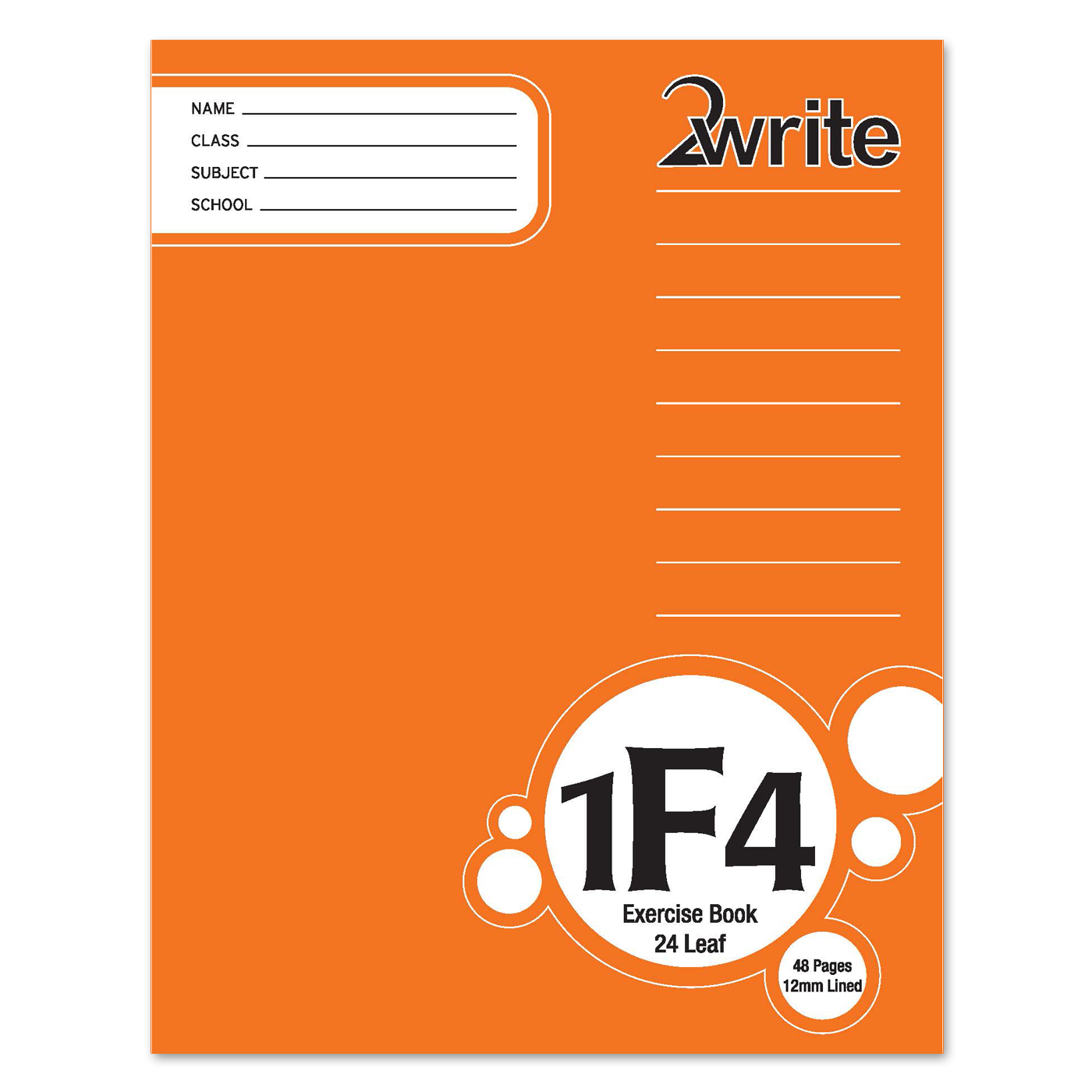 2Write 1F4 Exercise Book Ruled 12mm 24 Leaf