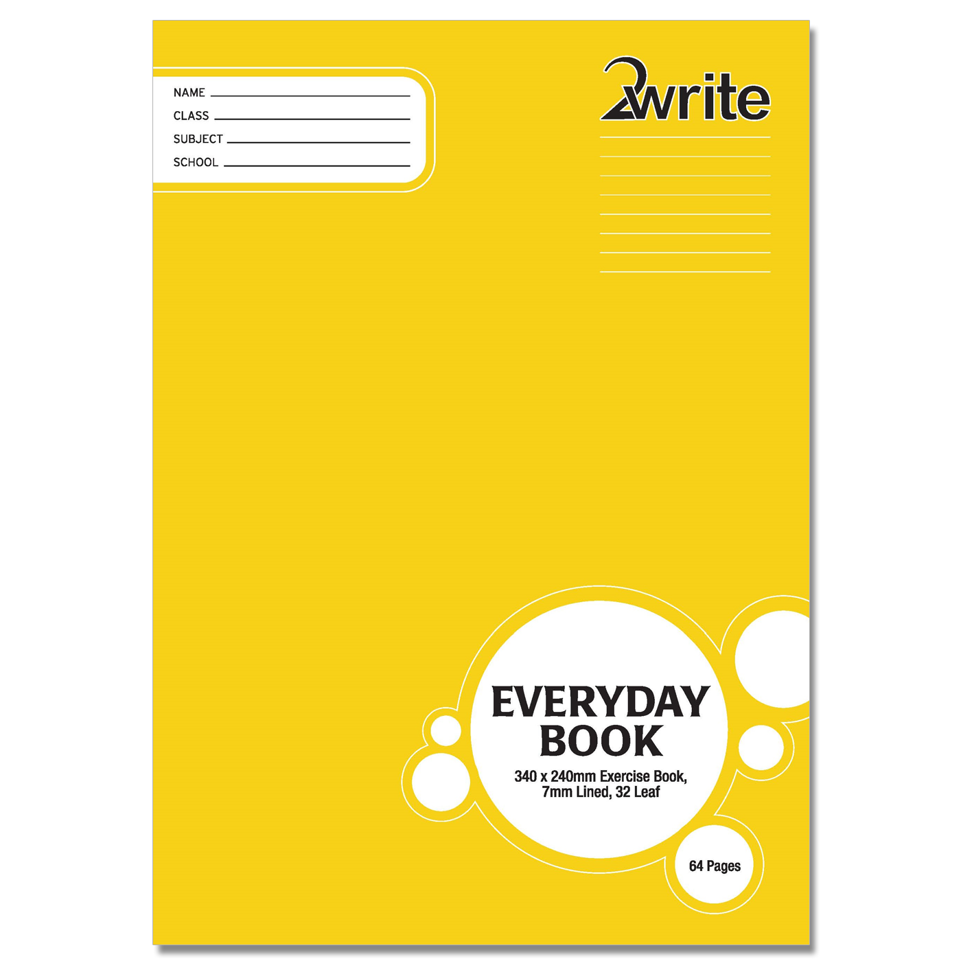 2Write Everyday Book 340 x 240mm Ruled 7mm 32 Leaf