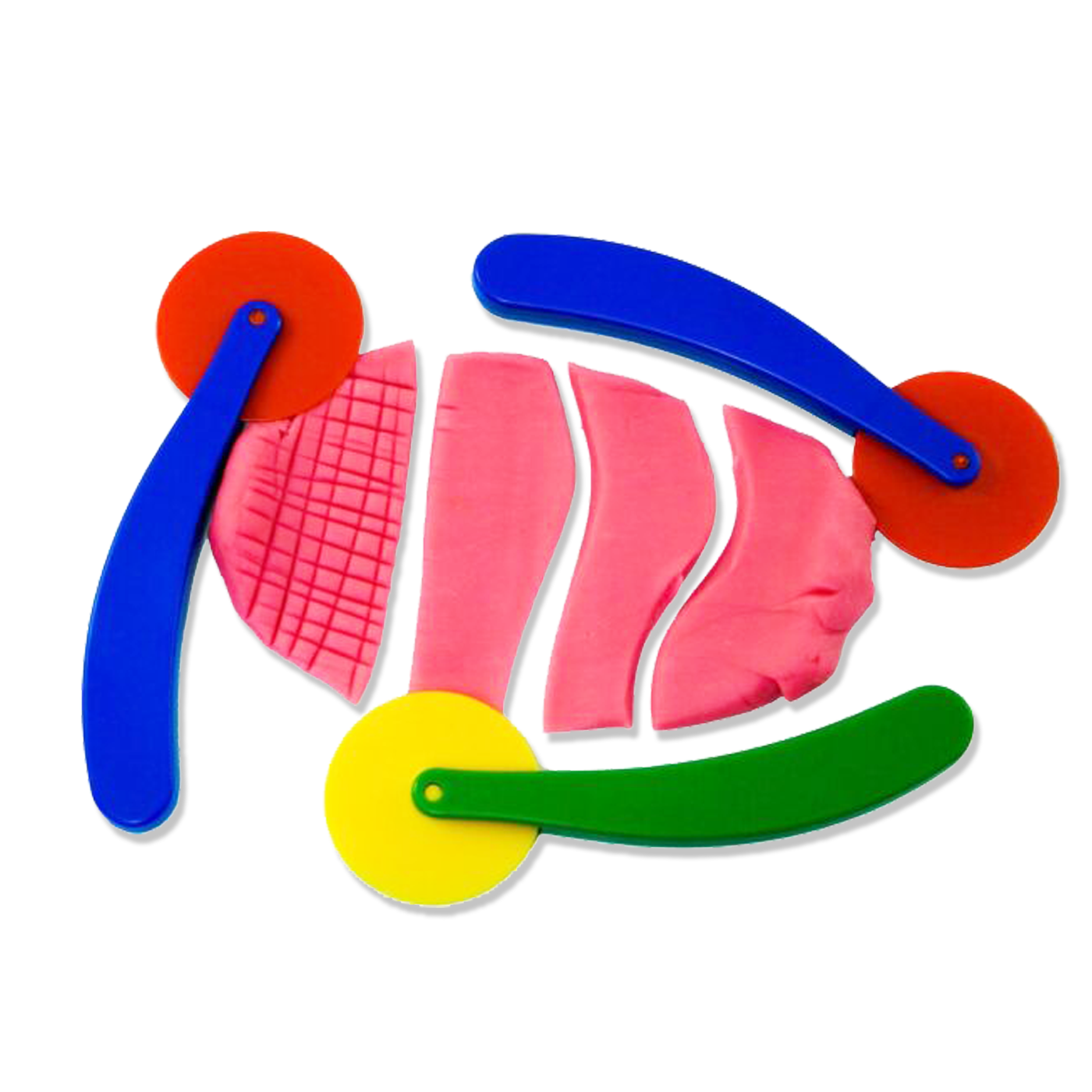 3 Straight Plastic Dough Cutting Wheels Sturdy Rotary Play-Doh Clay Cutters