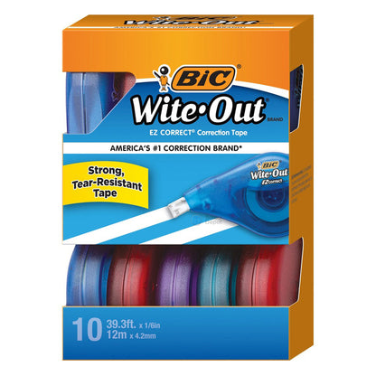 BIC Correction Tape Wite Out 4.2mm x 12m Assorted Colours