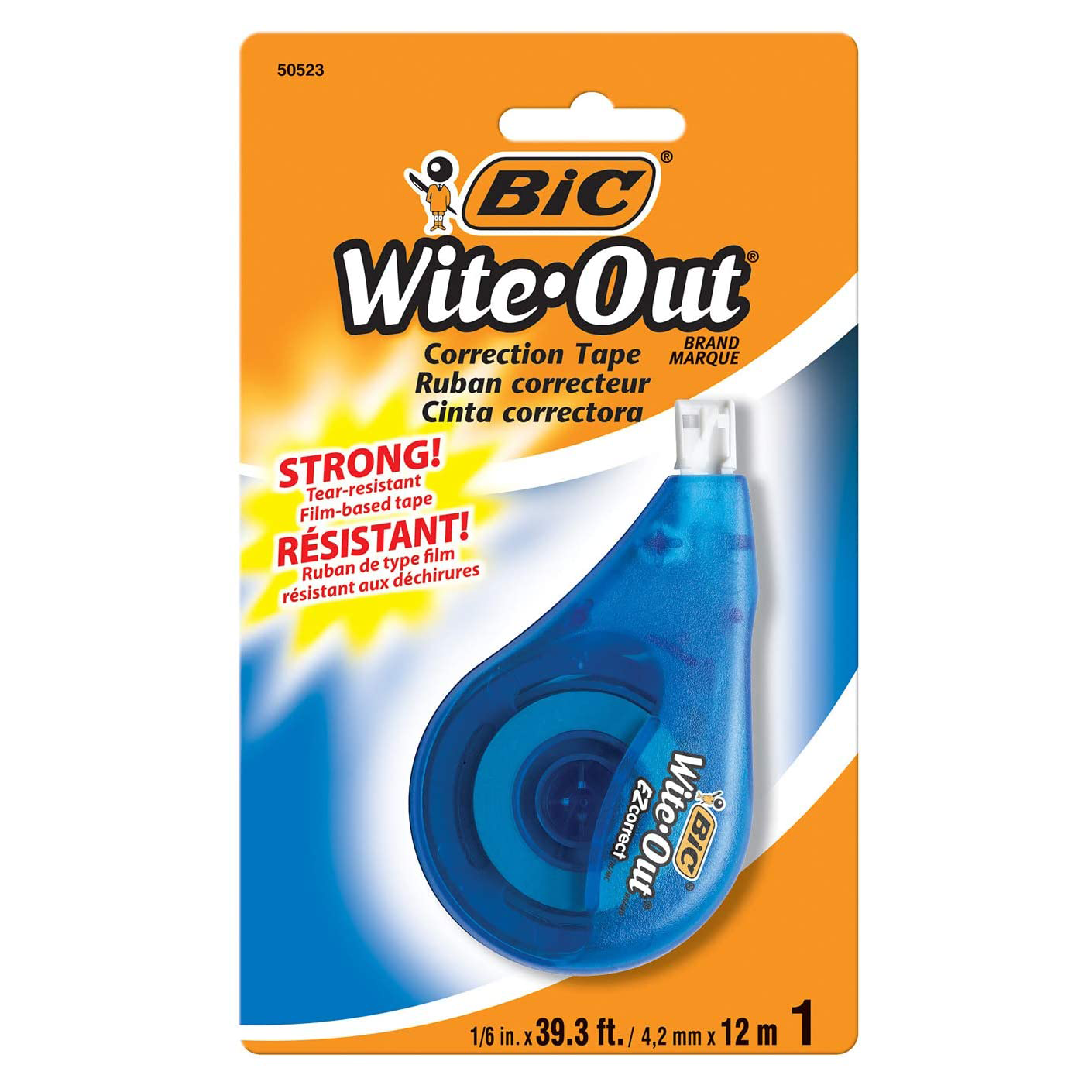 BIC Correction Tape Wite Out 4.2mm x 12m Hangsell