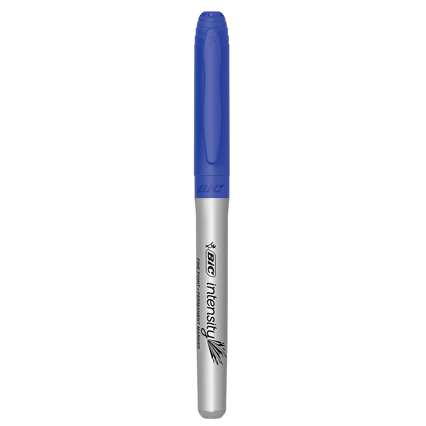 BIC Intensity Permanent Marker Fine Bullet Tip Blue – Low Odour, Durable, 1.1km Writing