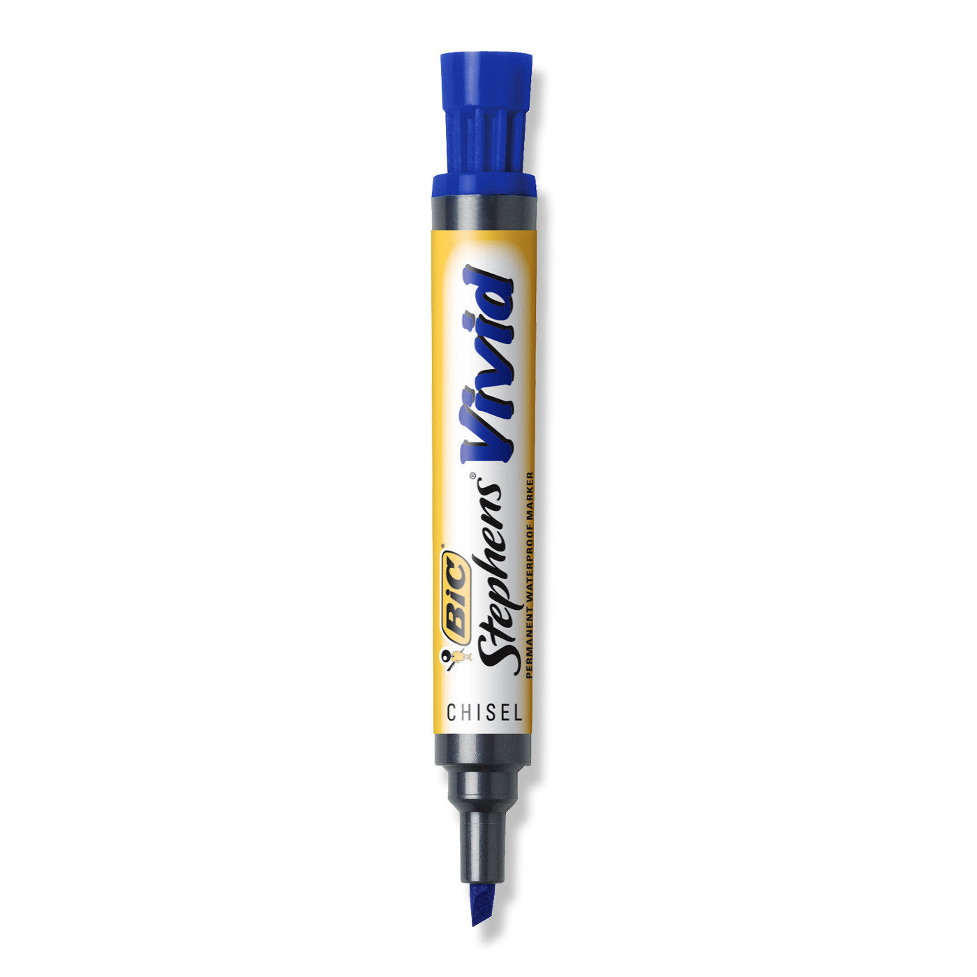 BIC Stephens Vivid Permanent Marker Blue Chisel Tip - School Depot NZ