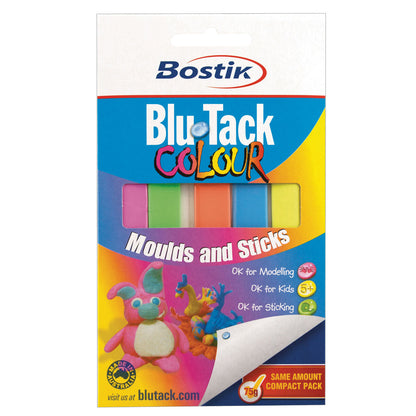 Pack of Bostik Blu-Tack Reusable Adhesive Coloured 75 gm