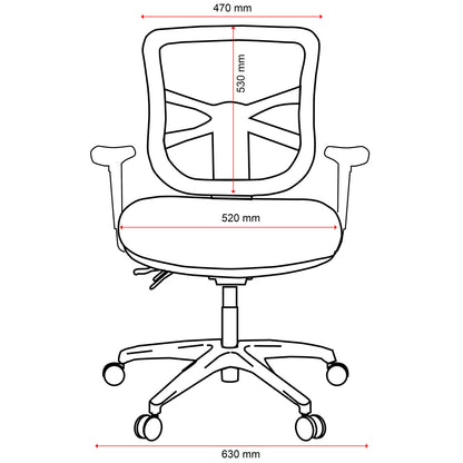 Buro Office Chair with Armrest Metro Black Line Drawing