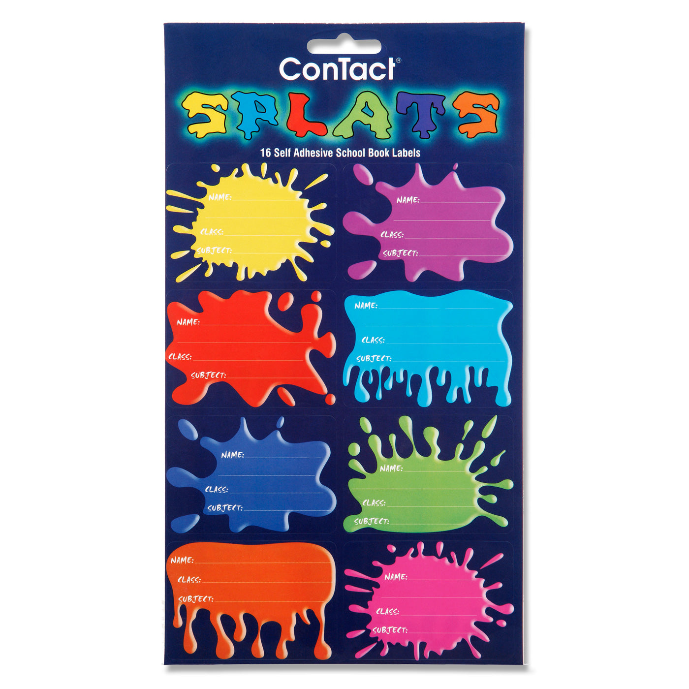 Contact Book Labels Self-Adhesive SPLAT Pack 16