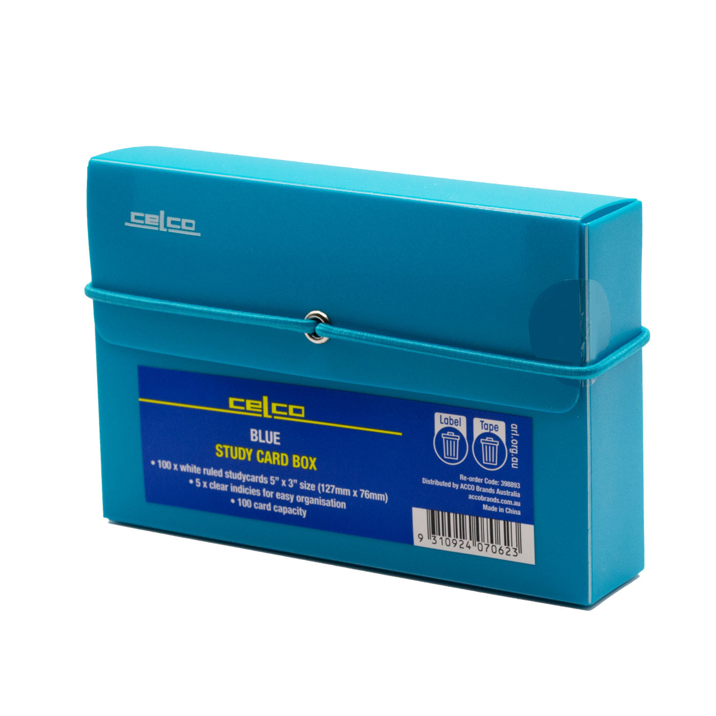 Celco System Card File Box 127 x 76mm Blue