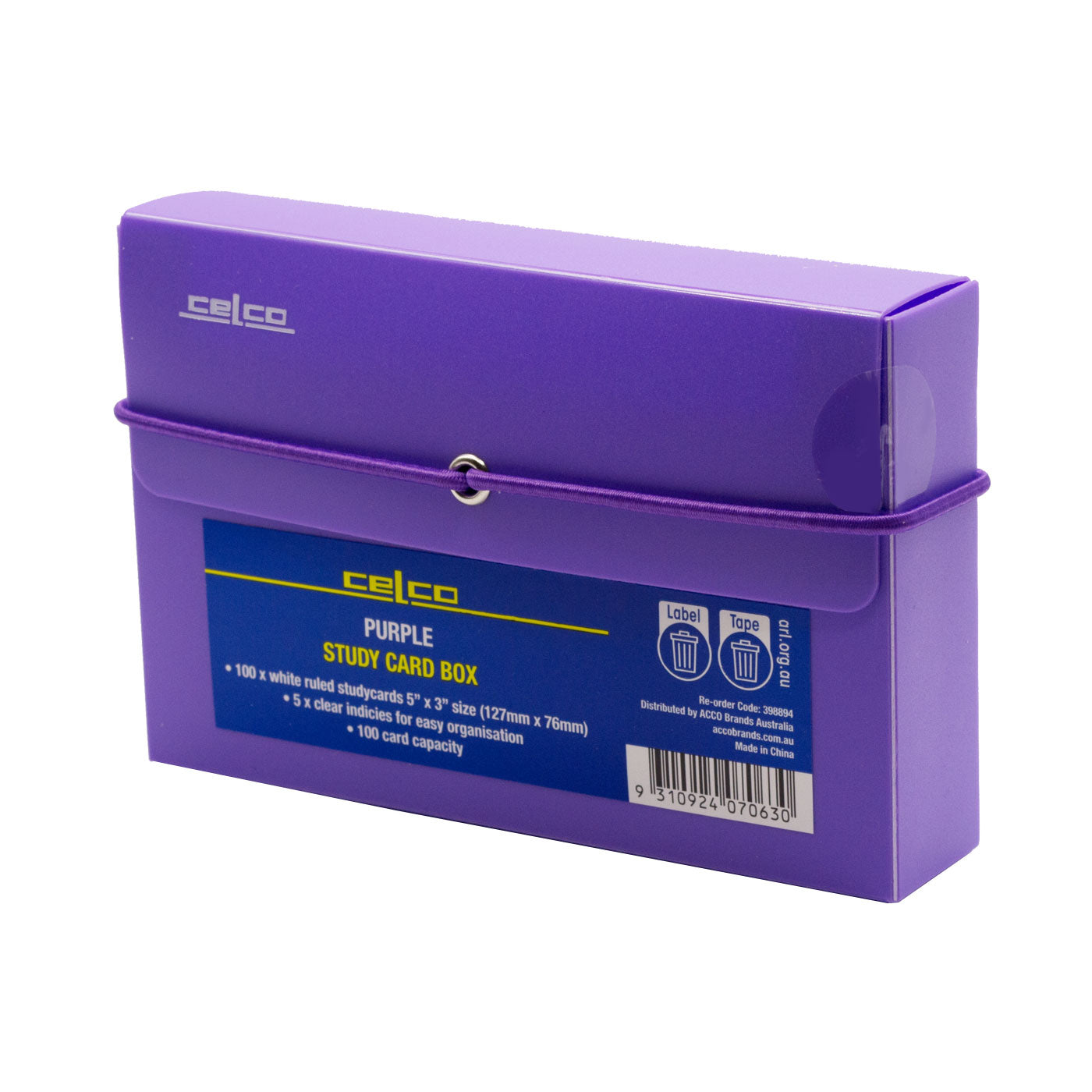 Celco System Card File Box 127 x 76mm Purple