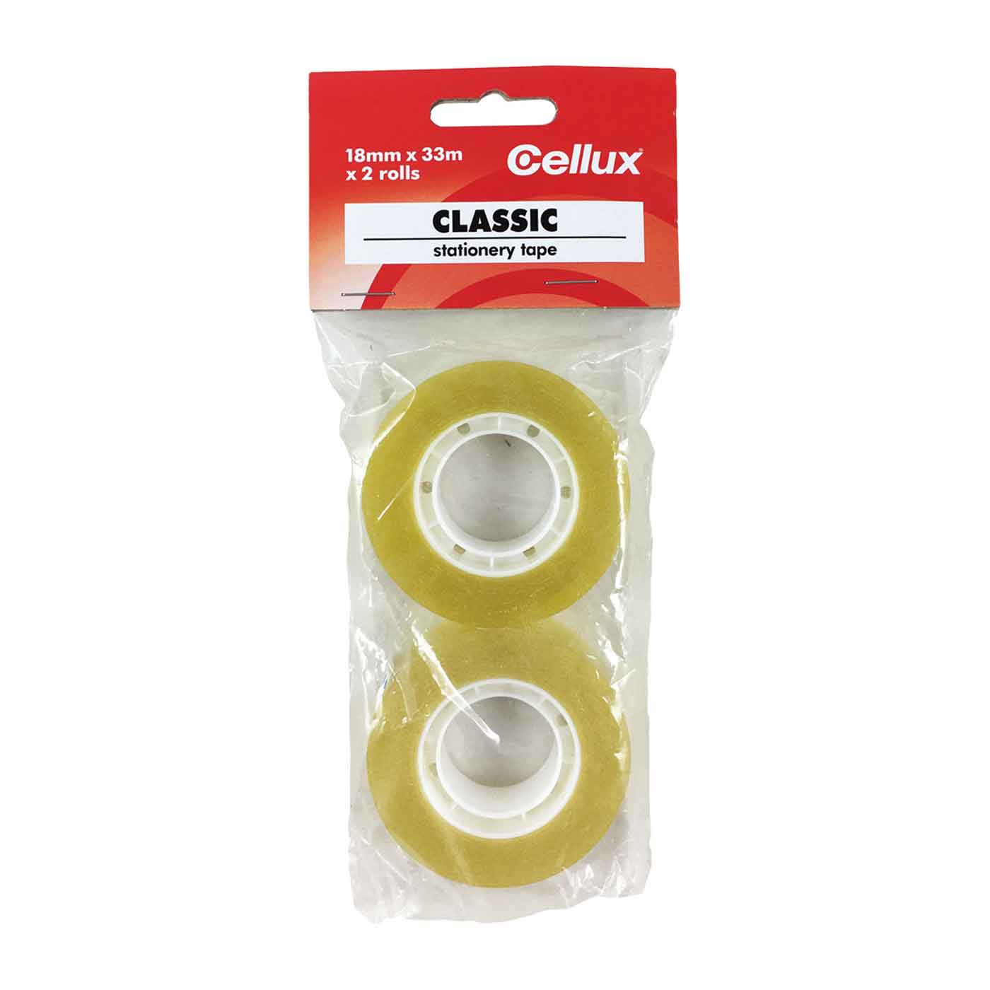 Cellux Clear Adhesive Tape 18mm x 33m Pack of 2