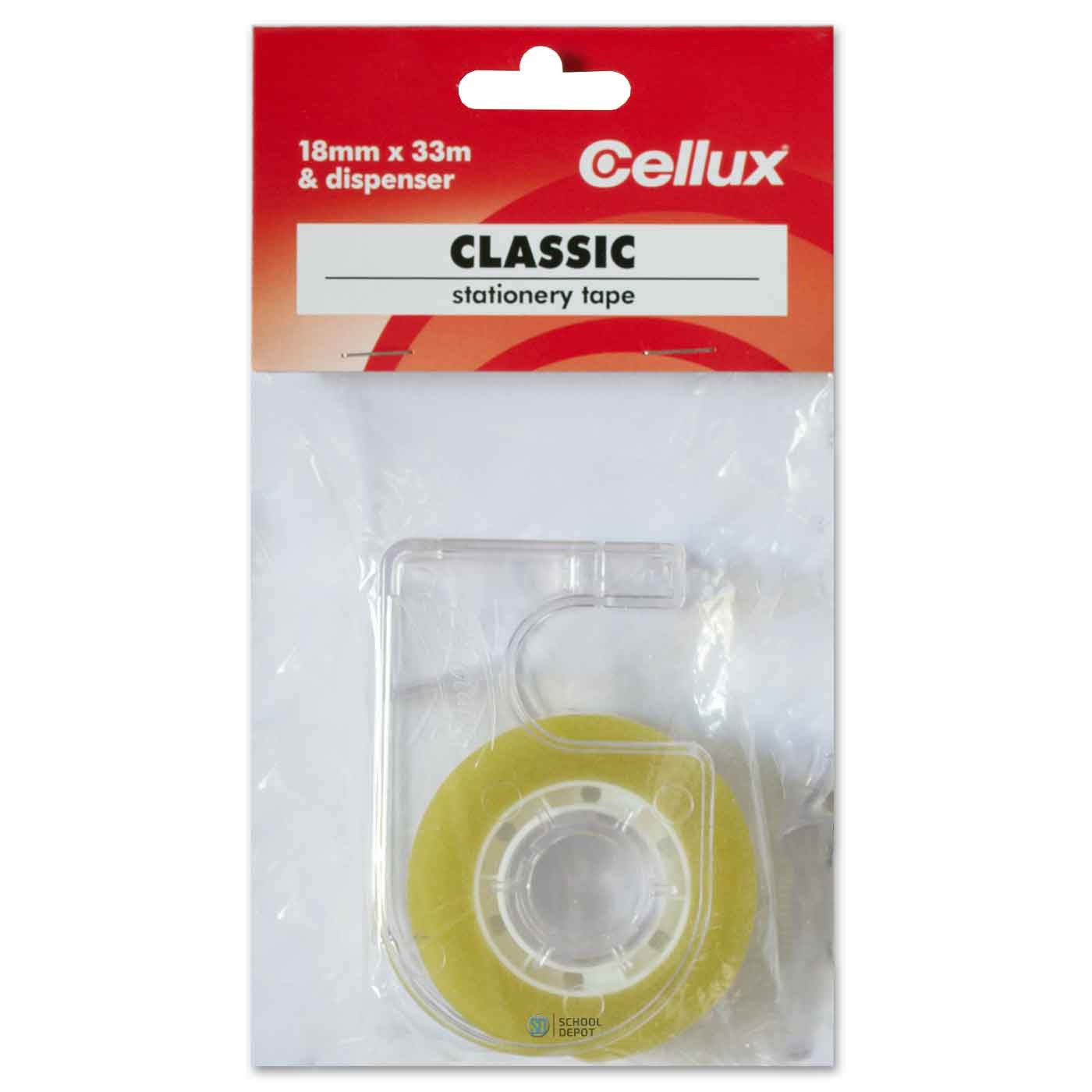 Cellux Clear Adhesive Tape on Dispenser 18mm x 33m
