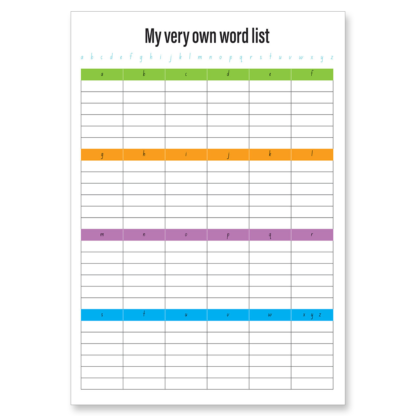 Clever Kiwi My Writing Book 12 mm - Word List
