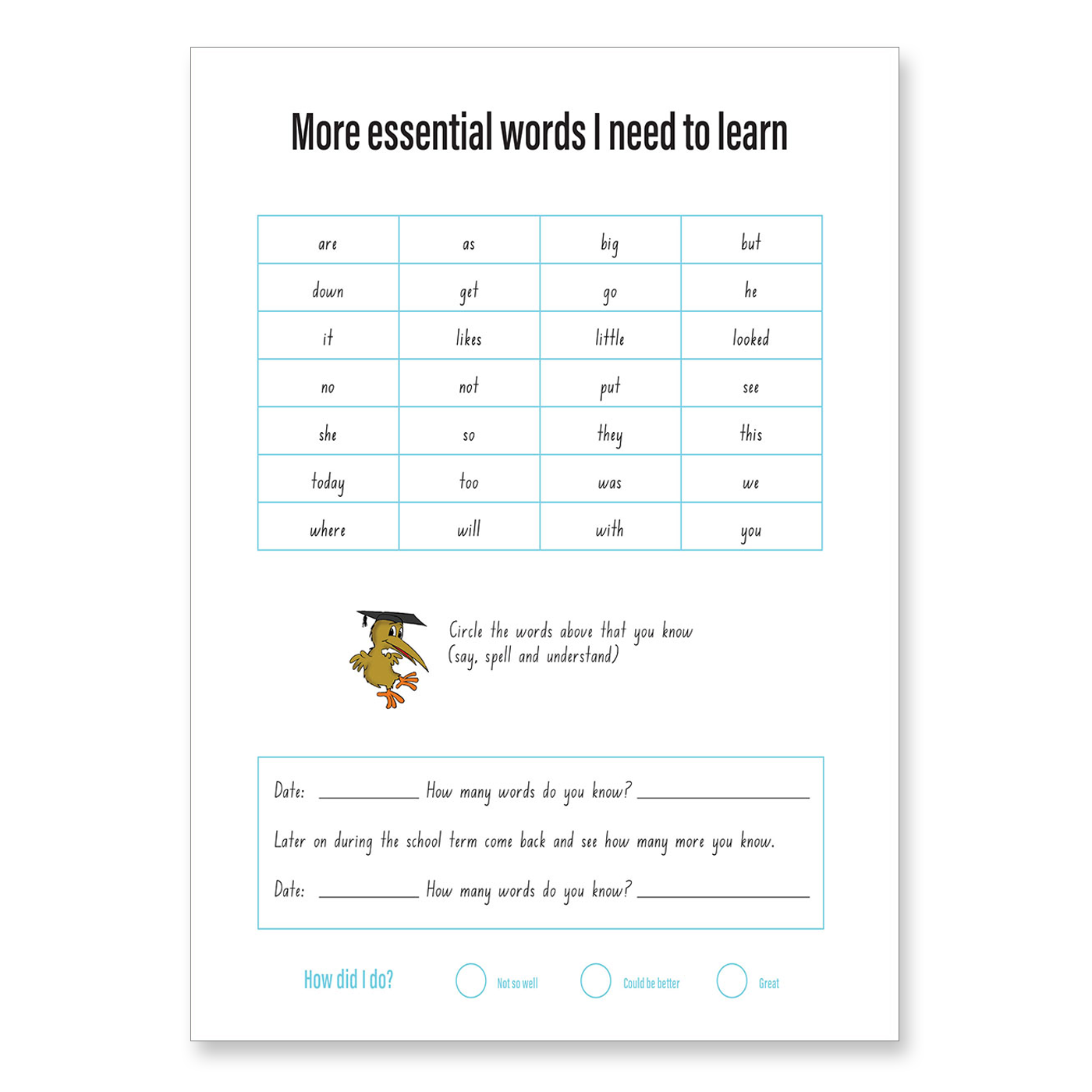 Clever Kiwi My Writing Book 12mm - Essential Words