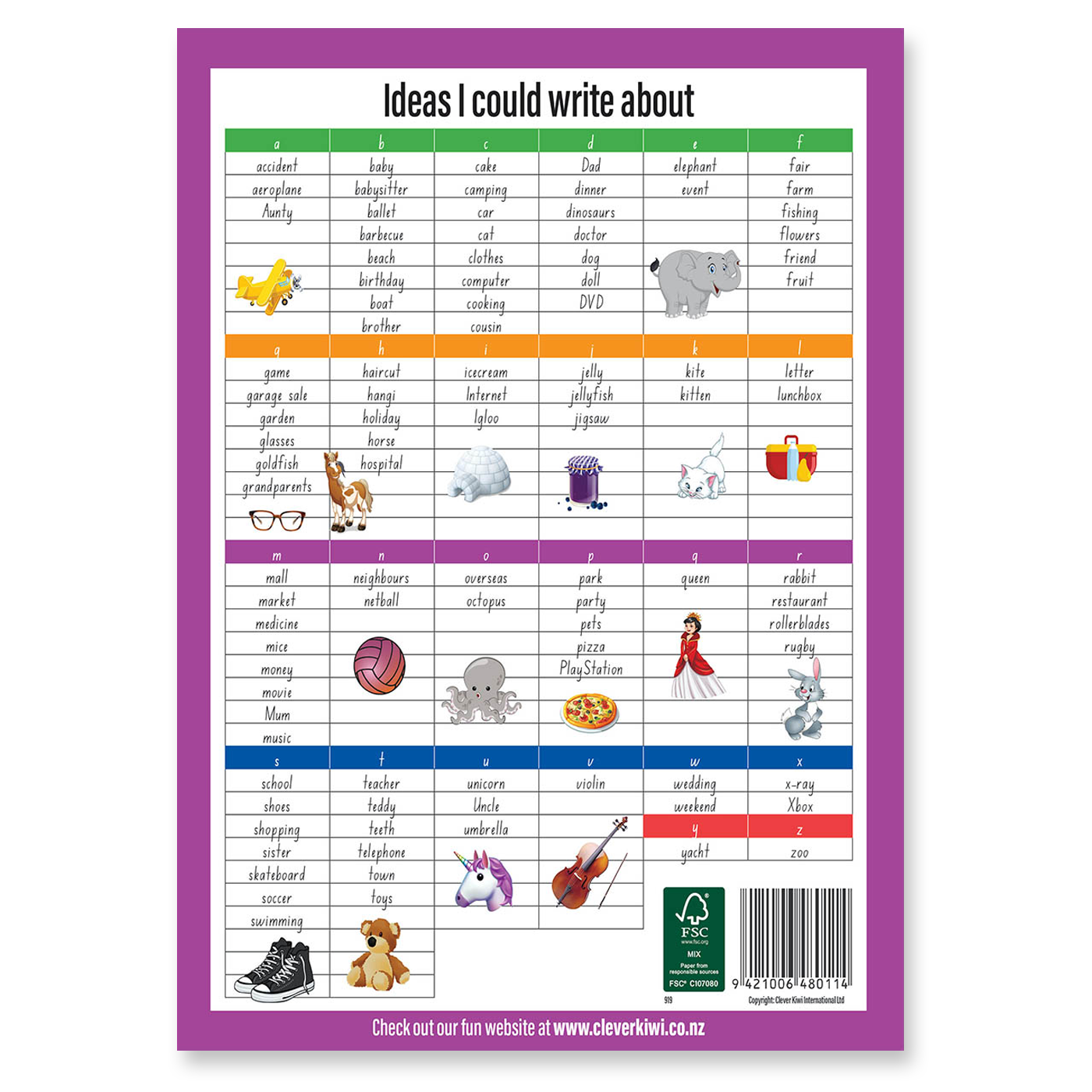 Clever Kiwi My Writing Book 14mm