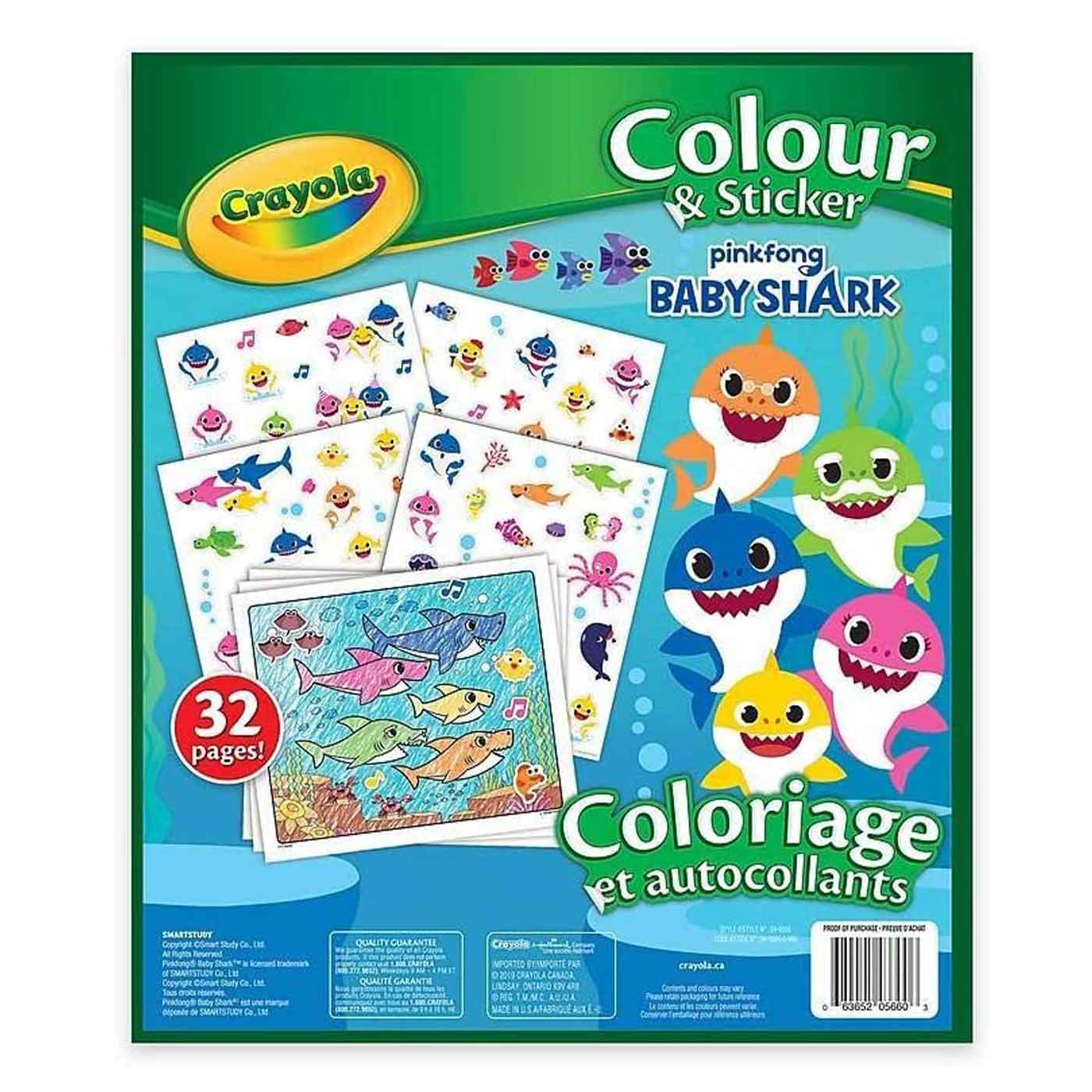 Crayola Colour & Sticker Book 32 Pages Baby Shark