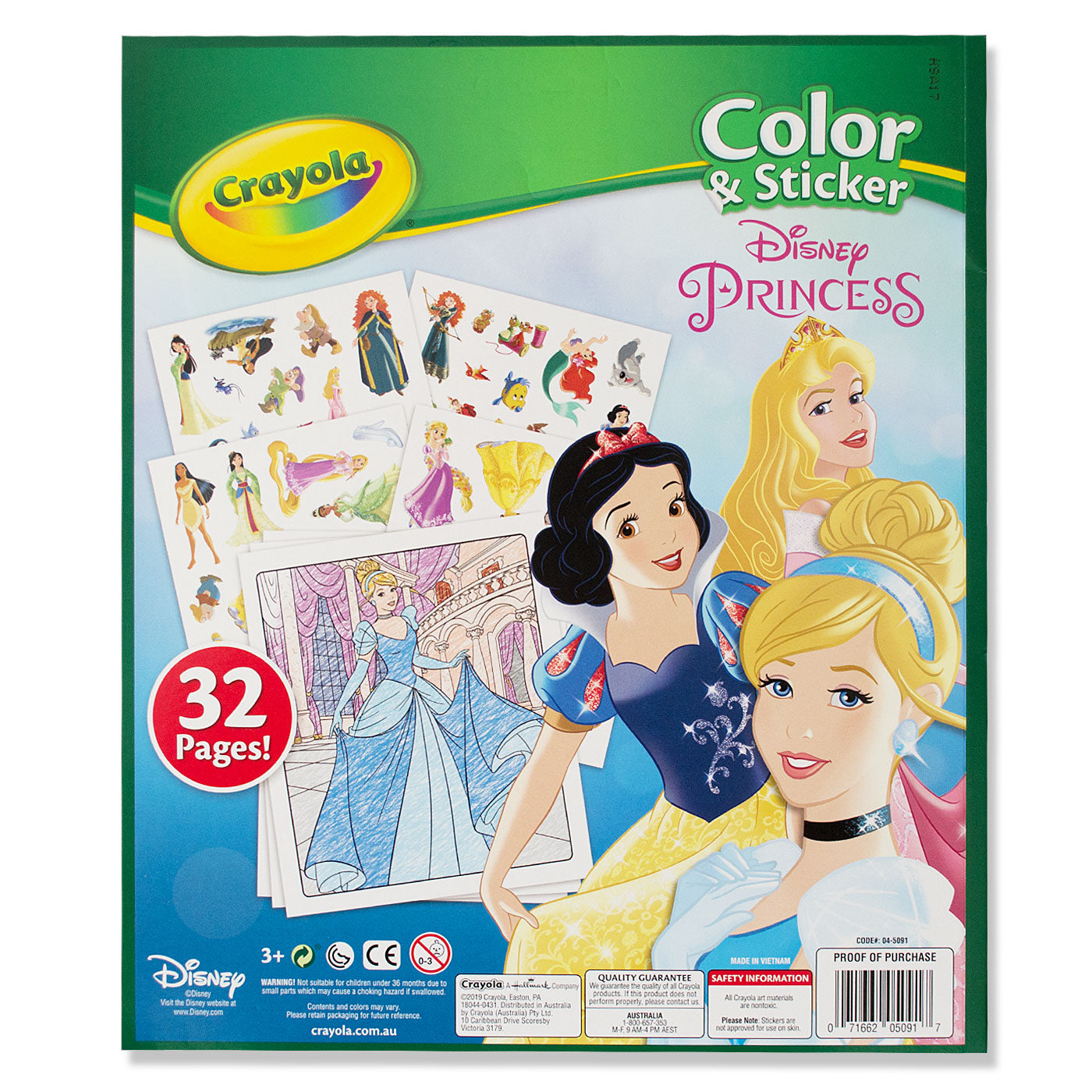 Crayola Colour & Sticker Book 32 Pages Disney Princess