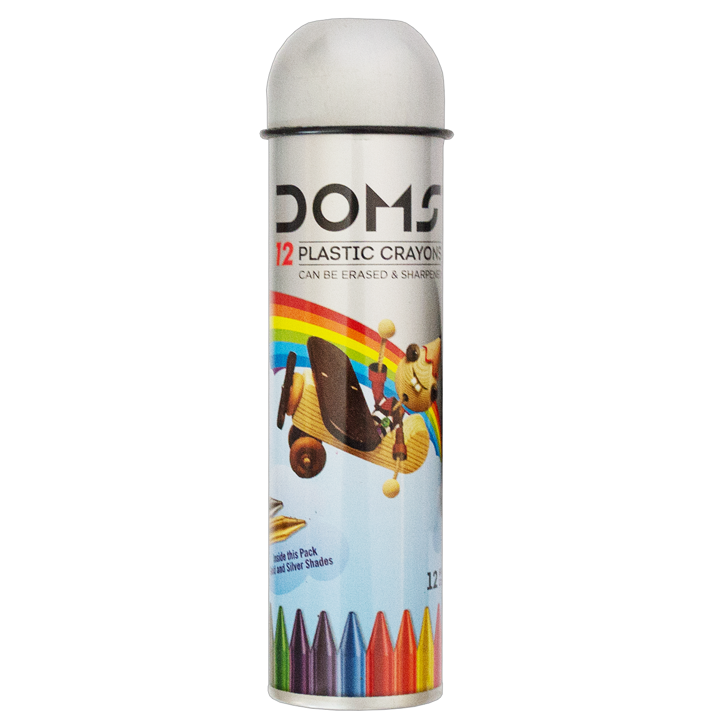 Doms Plastic Crayons Erasable Tube of 12 Shades
