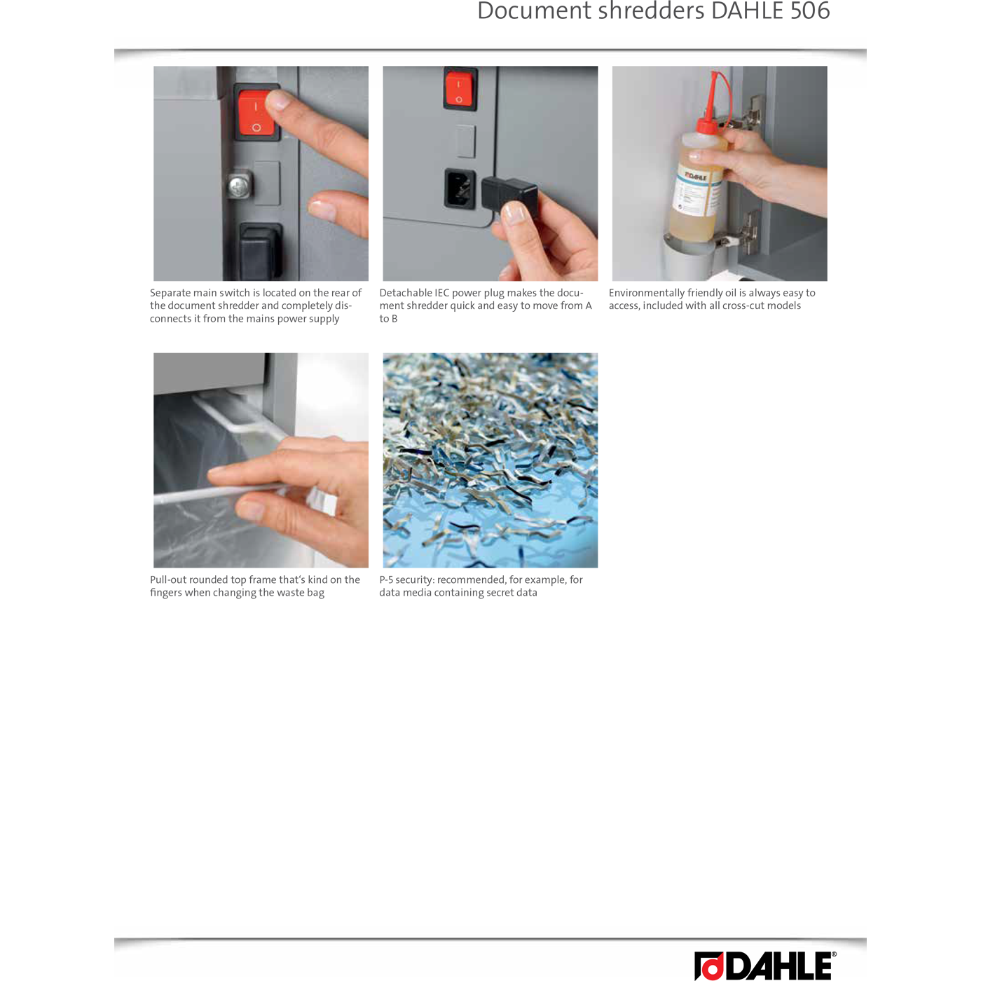 Dahle Office Paper Shredder 50322 P5 60L Cross-Cut