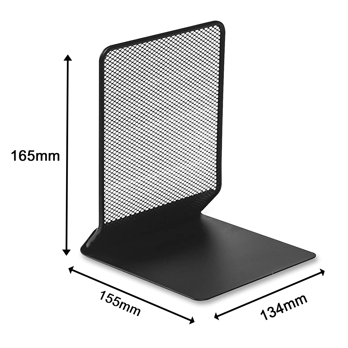 Deli Mesh Book Ends Metal Black Pair of 2