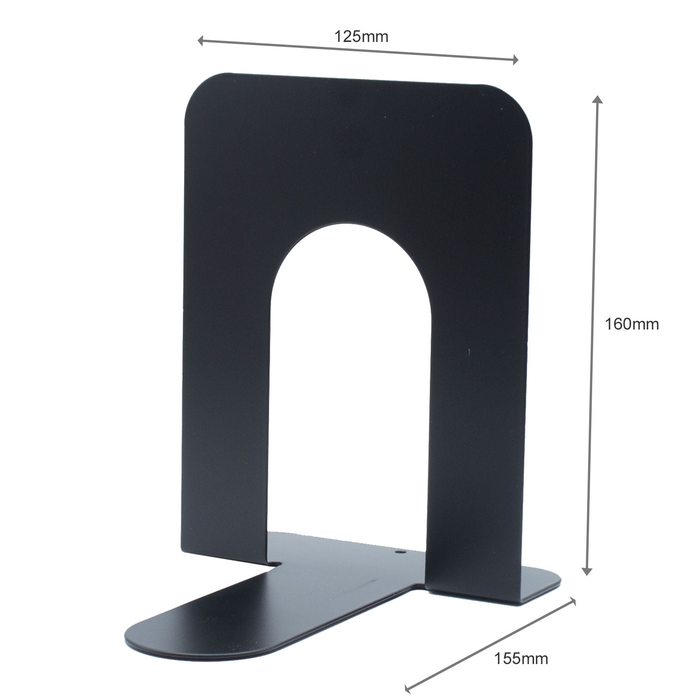 Deli Metal Bookends Stand Black 125 x 160mm Set of 2