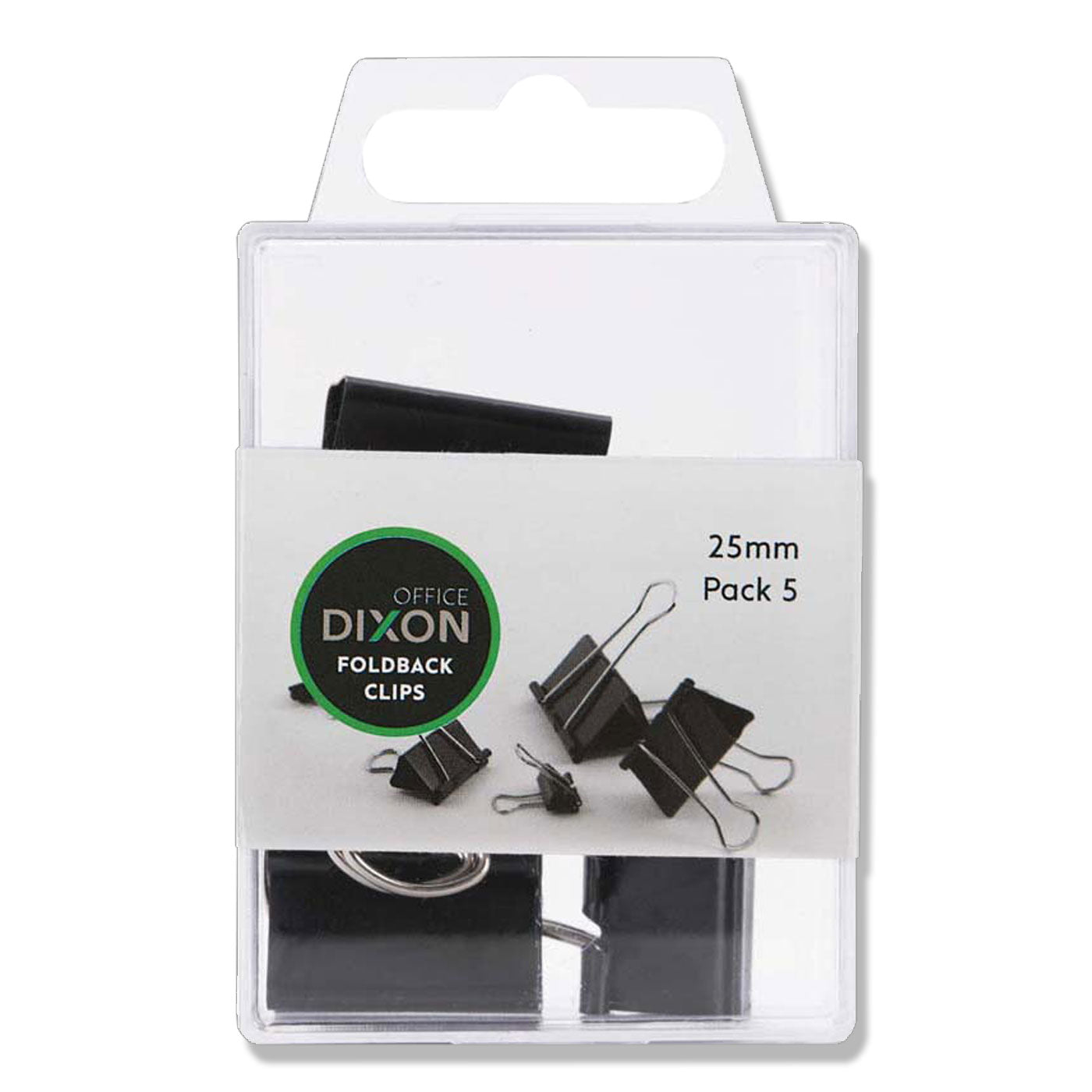 Dixon Foldback Clips 25mm Black Pack of 5