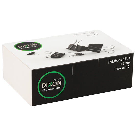 Dixon Foldback Clips 41 mm Box 12 - School Depot