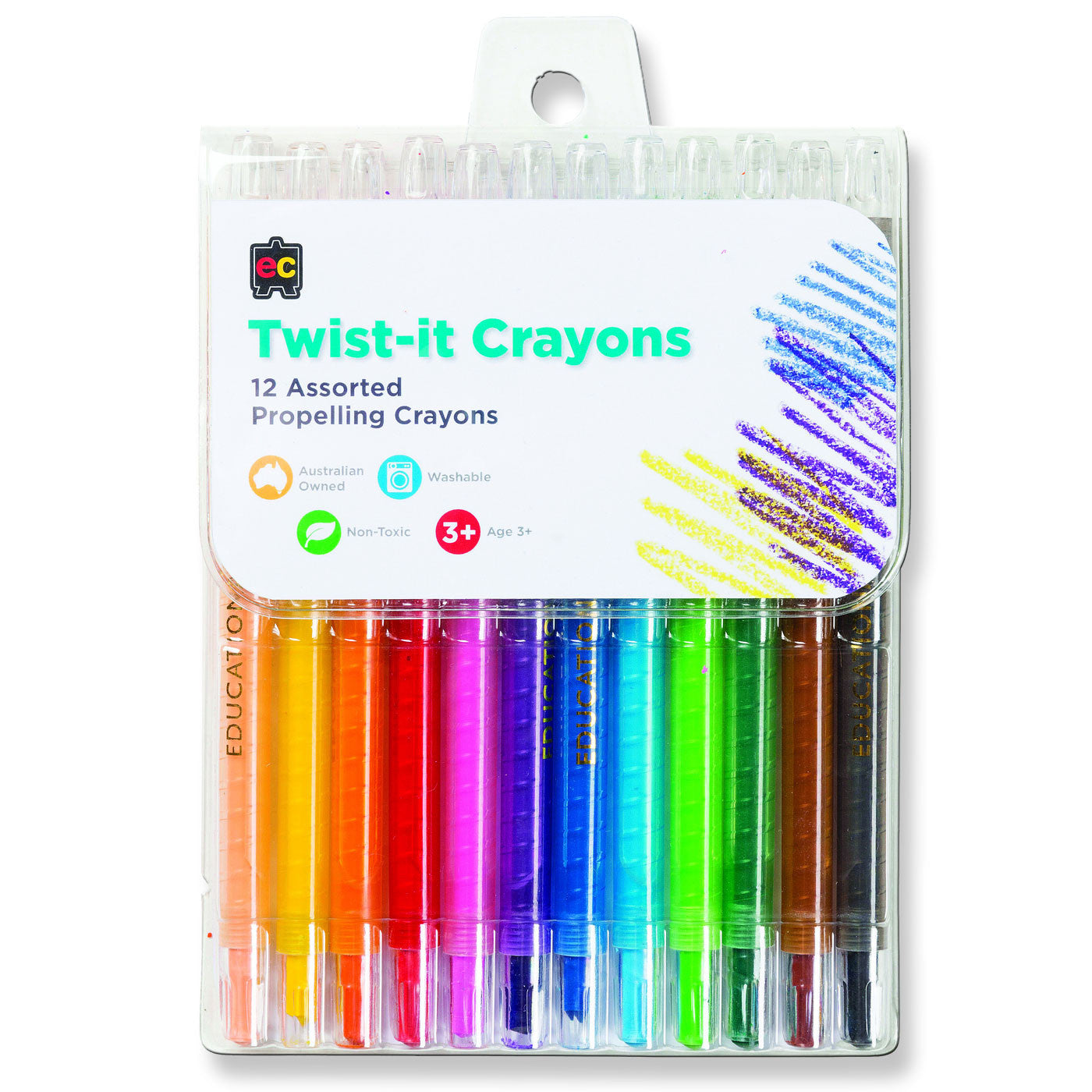 EC CRAYONS TWIST IT 12 PACK - School Depot NZ