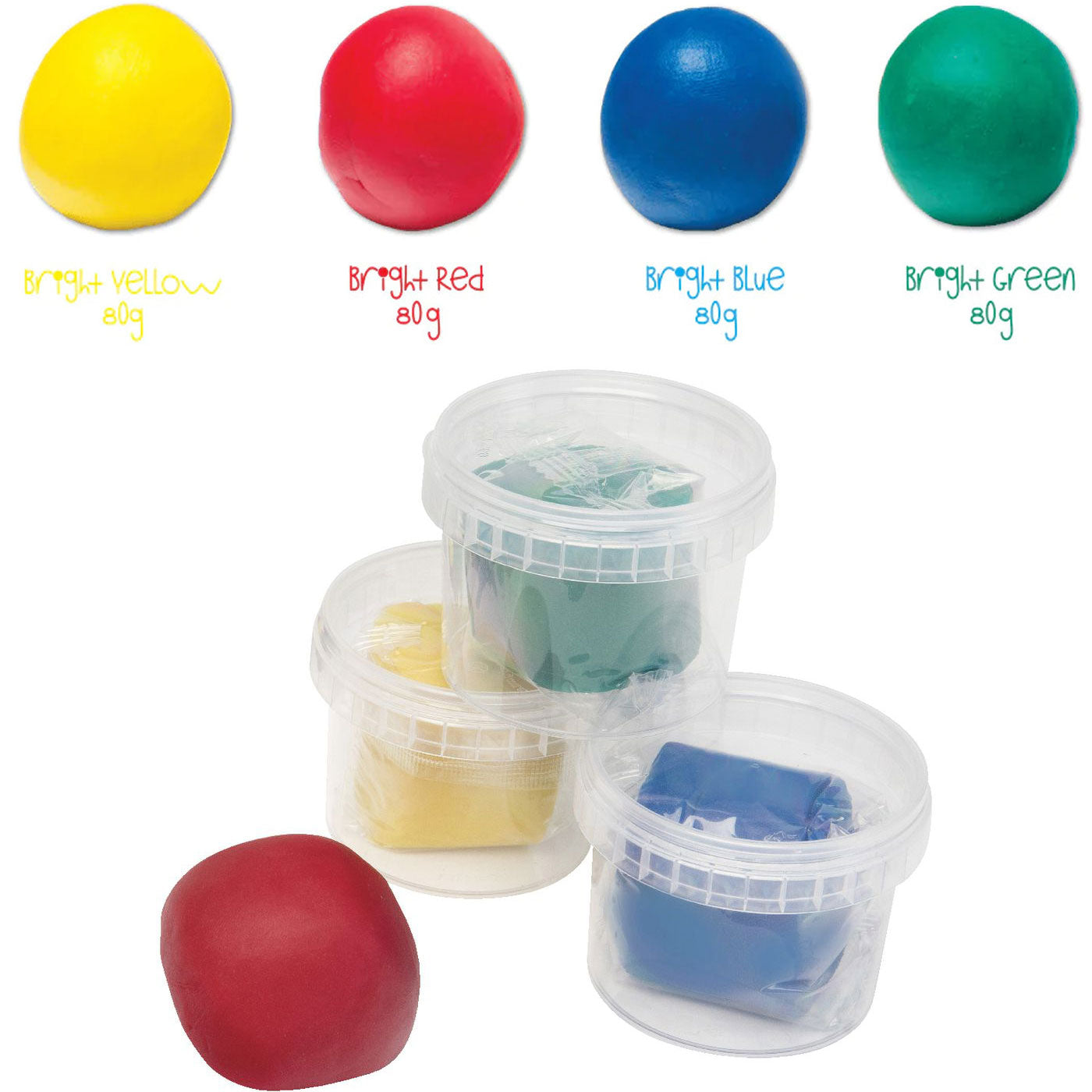 EC Playdough Rainbow Set of 4 x 80g Assorted Colours