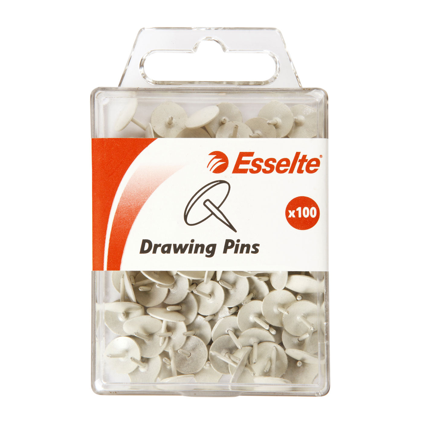 Esselte Drawing Pins White Pack 100