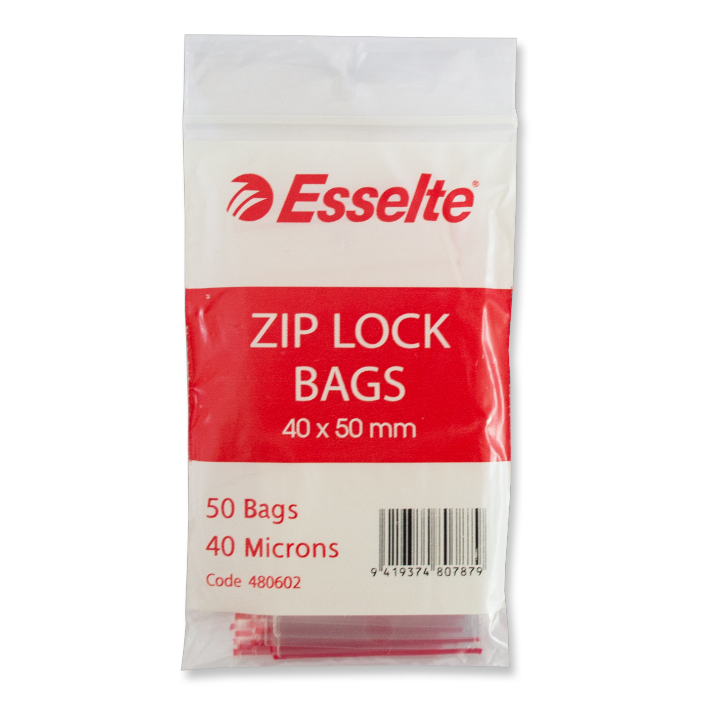 Esselte Resealable Polybags 40 x 50 mm Pack of 50