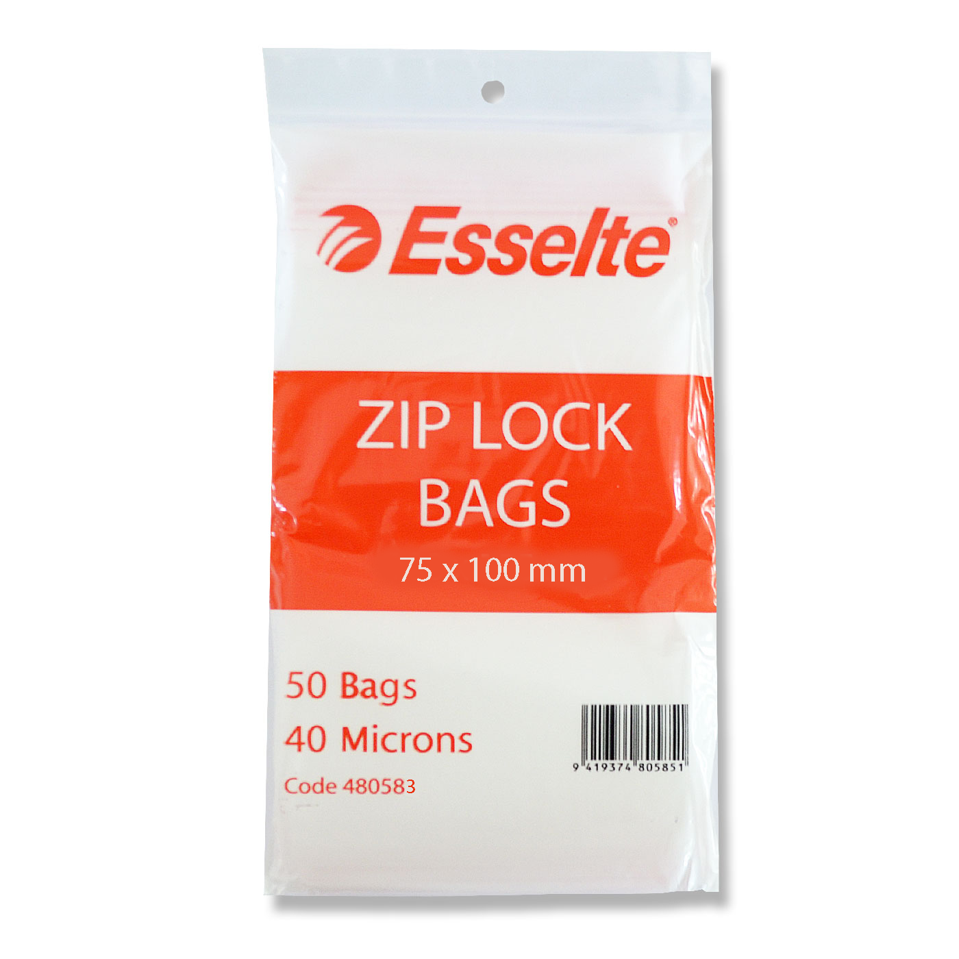 Esselte Resealable Polybags 75 x 100 mm Pack of 50