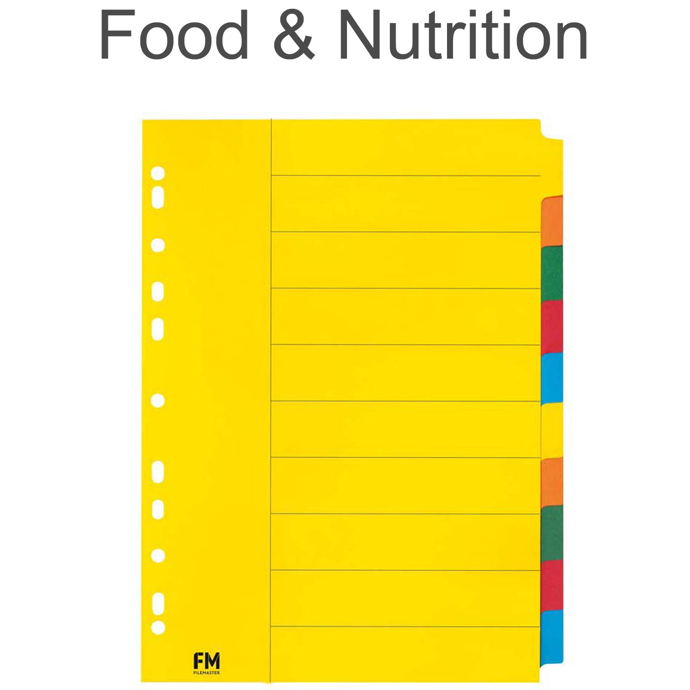 FM Economy Index Dividers 10 Tab A4 Cardboard Coloured