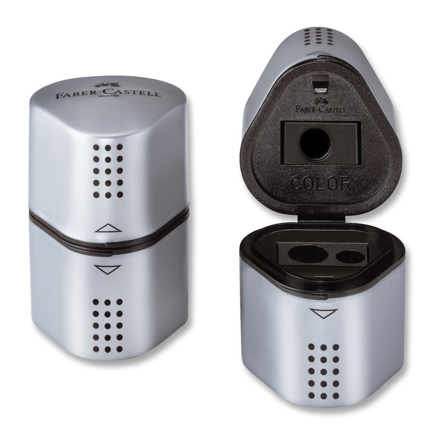 Faber-Castell GRIP Trio 3 Hole Pencil Sharpener Silver - School Depot NZ