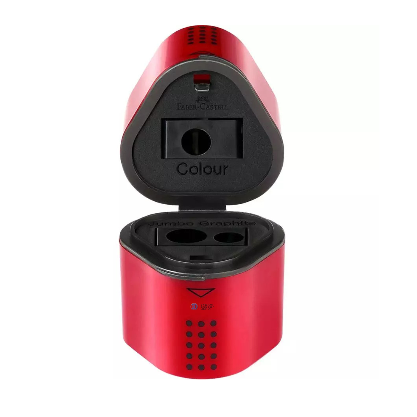 Faber-Castell GRIP 2001 Trio 3 Hole Pencil Sharpener Red