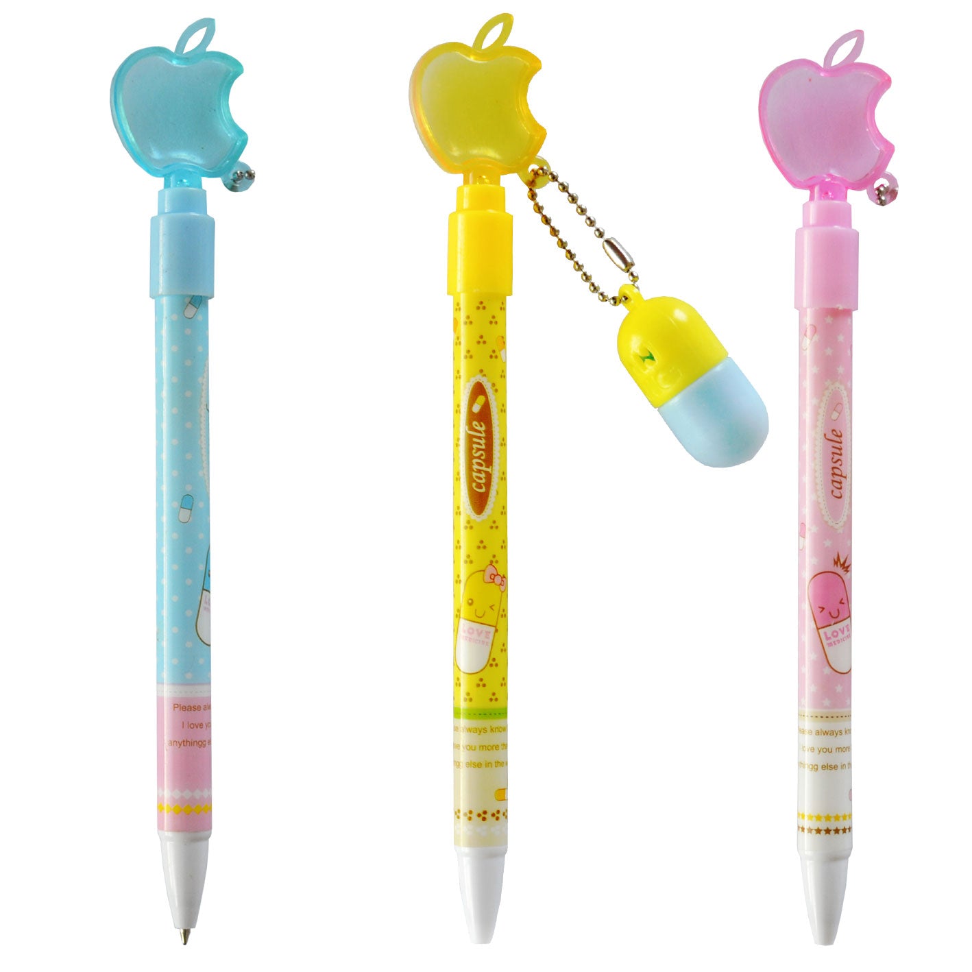 Fancy Ballpoint Pen Apple with Capsule - Blue