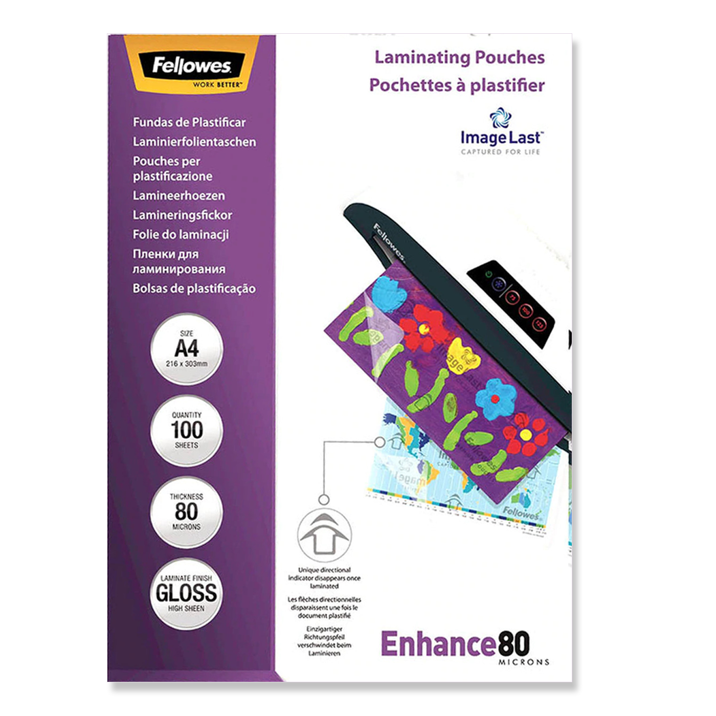 Fellowes Laminating Pouches A4 Premium Gloss 80 Micron Pack 100